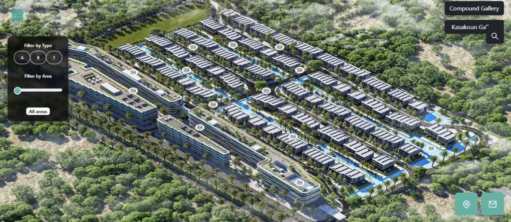 Aerial interactive masterplan compound navigator